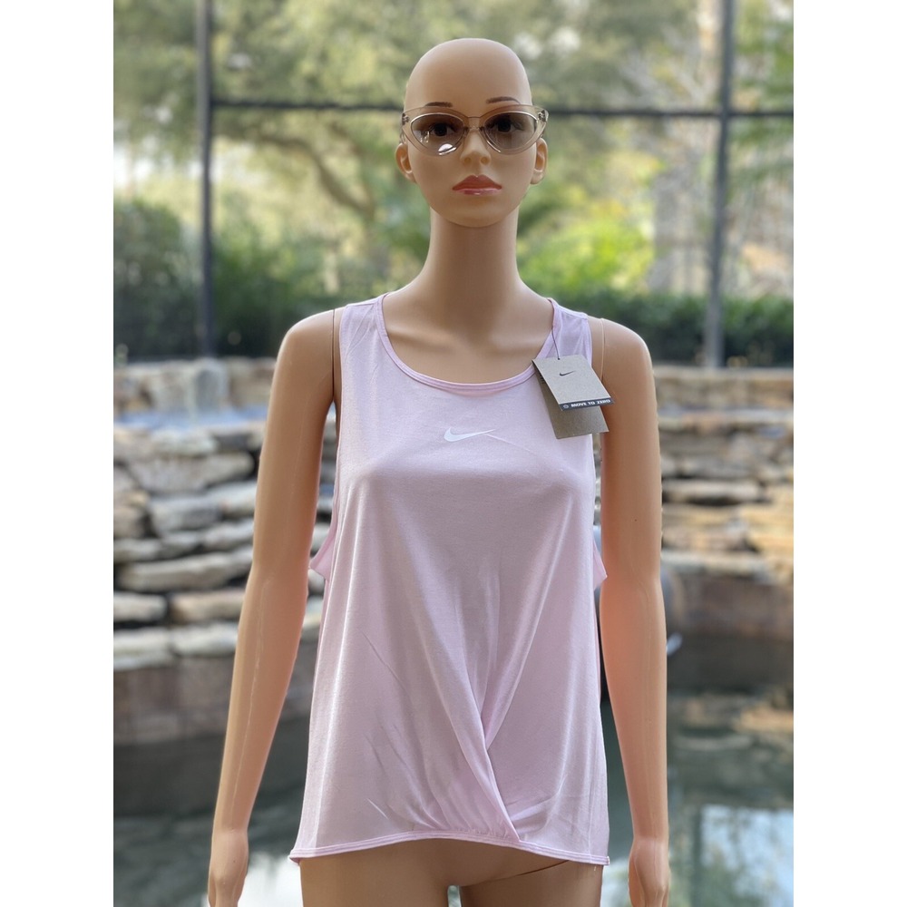 Nike Just Do It Pink Twist Front Tank Top for Women, Size L, New